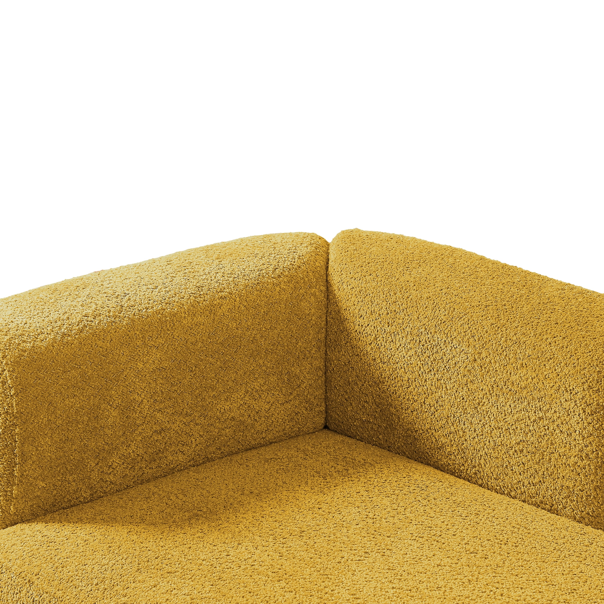 Miniyam Boucle Chaise Lounge Chair, One Arm Upholstered Chaise Sofa with Single-Sided Back and Legs for Living Room, Yellow