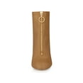 thumbnail image 6 of BLISSFUL STEP Women's Faux Suede Square Toe Front Zip Block Heel Ankle Boots Brown (Size 10), 6 of 7