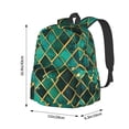thumbnail image 6 of Goofa Green Mosaic Glass Pattern Backpack for Students – Large Capacity, Lightweight with Adjustable Shoulder Straps, Perfect for School, Travel, 6 of 8