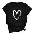 thumbnail image 5 of Atogsazn Women's Summer Hearts Tshirt Crewneck Short Sleeve Basic Tops Loose Fit Pullover Shirt Outfit Clothing 03-Black M Fashion, 5 of 7