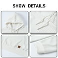 thumbnail image 5 of QPNGRP Men's Pullover Hoodies Plaid Long Sleeve Drawstring Casual Hooded Sweatshirts with Kanga Pockets White M, 5 of 6