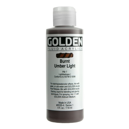 Golden� Fluid Acrylic, 4 oz., Burnt Umber Light