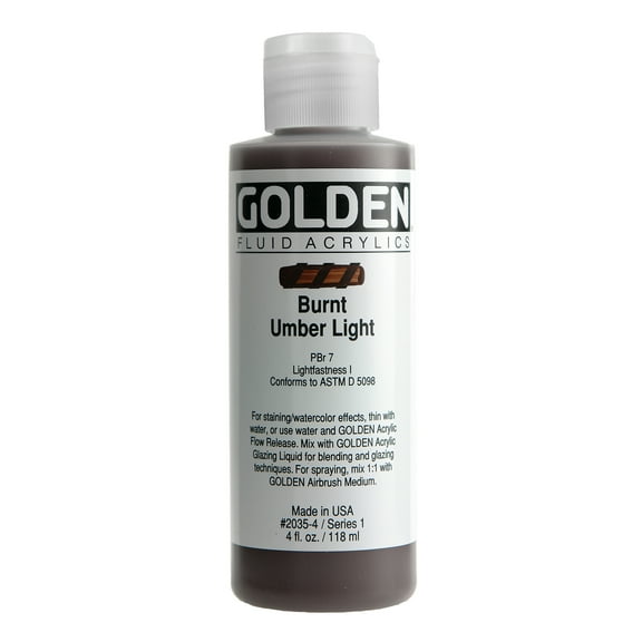 Golden� Fluid Acrylic, 4 oz., Burnt Umber Light