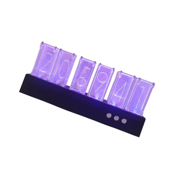 Led Table Clock Rgb Nixie Tube Clock RGB LED Table Desk Dimming Digital Desk Clock Light ...