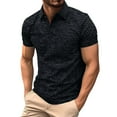 thumbnail image 1 of Camiseta deportiva de manga corta con cuello para hombre: diseño liso, poliéster-spandex, prenda informal para la playa, estampado a rayas, tallas S-XXXL, 1 of 7
