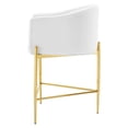 thumbnail image 6 of Tufted Counter Stool Chair, Set of 2, Velvet, Metal Steel, White, Modern Contemporary Urban Design, Bar Pub Cafe Bistro Hotel Restaurant Hospitality, 6 of 9