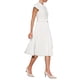 thumbnail image 4 of Vestido plisado de mujer Inspire Chic con cuello simulado, mangas cortas, ceñido a la cintura, estilo A, color blanco, 4 of 5