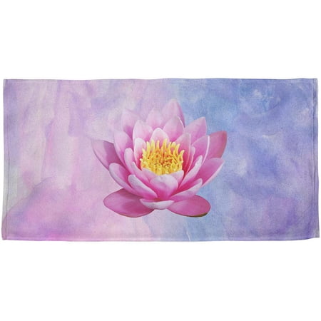 Flower Blossom Lotus Water Lily All Over Bath Towel