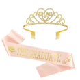 thumbnail image 1 of Graduation Party Supplies Kit: Fashion Glittered Grad Crown Tiara Satin Sash, 1 of 2