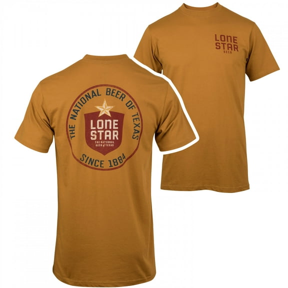 Lone Star Beer Round Logo Front and Back Print T-Shirt-XLarge