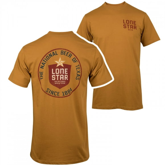 Lone Star Beer Round Logo Front and Back Print T-Shirt-Medium