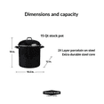 Granite Ware Large 15 QT Duty NonStick Cook Stock Pot, Stainless Steel