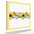 thumbnail image 2 of Yellow Sunflowers Floral Framed Canvas Wall Art, Pastoral Wildflowers Leaf Yellow Plaid Wall Art Painting for Living Room Bedroom Home Decor, 16”x16”, Office Artwork Print, 2 of 9