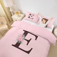 thumbnail image 2 of Erosebridal E Personalized Initial Girl Duvet Cover Set,Teens Floral Rose Flowers Bedding Full,Pink Reversible,3-Piece,No Comforter, 2 of 5