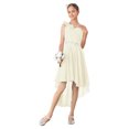 thumbnail image 2 of iiniim Girls One Shoulder Flowers Chiffon Wedding Bridesmaid High Low Dress Pageant Prom Evening Party Champagne 6, 2 of 7
