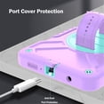 thumbnail image 6 of Shockproof Protective Case for Samsung Galaxy Tab A9 8.7" 2023(SM-X110/X115/X117), Rugged Heavy Duty Cover with 360° Rotating Kickstand, Adjustable Shoulder Strap,Purple,For Galaxy Tab A9, 6 of 8