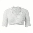 thumbnail image 4 of Breezora Women's Elegant Mesh Lace Top Classic Style Delicate Breathable Blouse for Special Occasions and Evening Events S Size White, 4 of 4