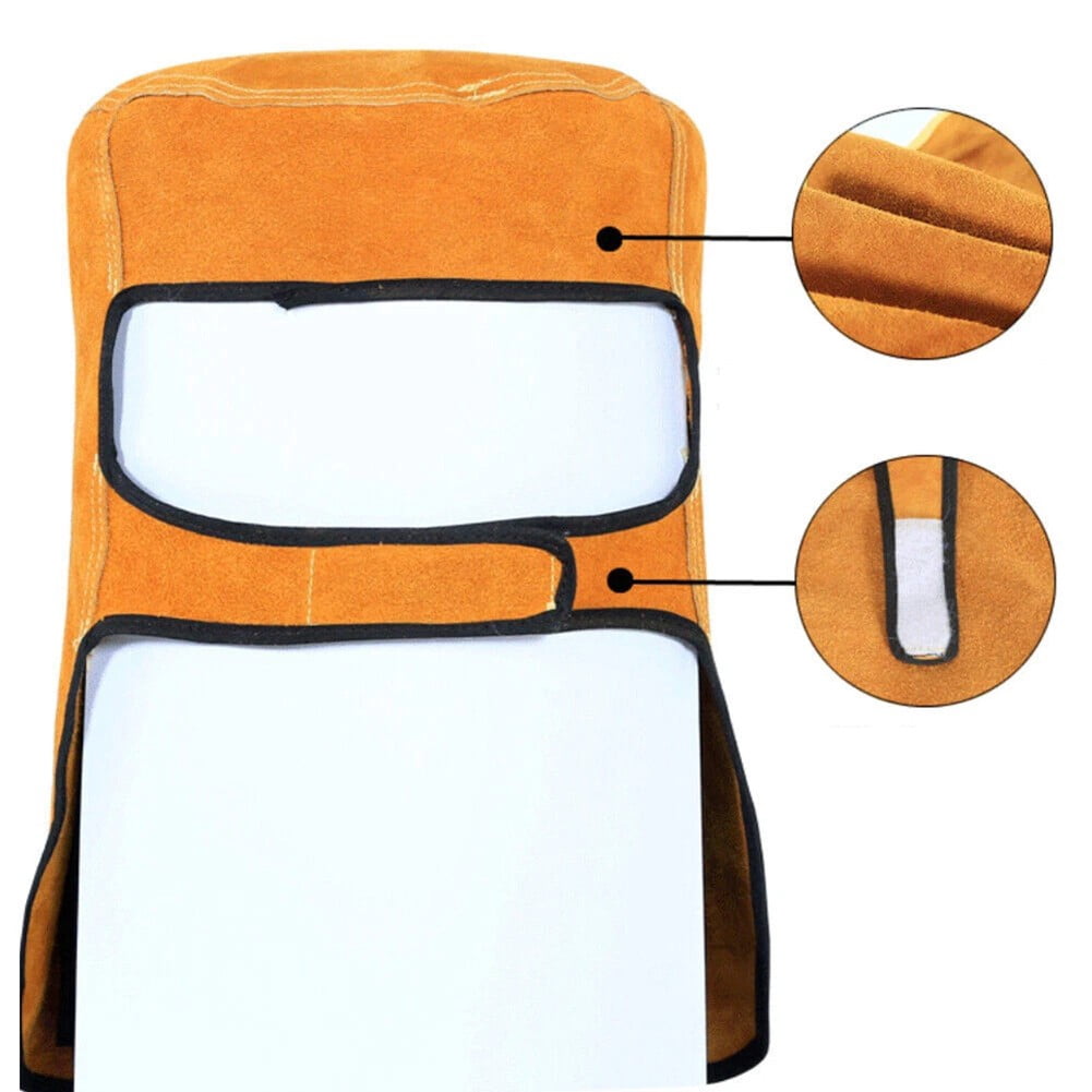 1Pc Welding Mask Solar Auto Darkening Filter Lens Welder Cow Leather Welding Helmet Mask Hood Cap For Welding Protection