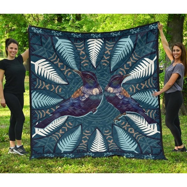 Colcha Tui Silver Fern Art