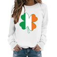 thumbnail image 4 of Nouveau & Tendance! FUNUONY T-Shirt de la Saint-Patrick pour Femmes, Col Rond, Imprimé Floral Décontracté, Manches Longues, Blanc TG, 4 of 4