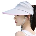 thumbnail image 1 of Sombrero para el sol plegable de ala ancha con cremallera, gorra para el cuello con bloqueo UV, sombrero para el sol para la playa al aire libre de verano, 1 of 5