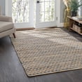 thumbnail image 2 of Geometric Rag Denim Handwoven Jute Rug, 5' x 8', 2 of 6