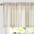 thumbnail image 1 of Striped Valance Window Treatment Linen Valance for Windows Small Window Valance Farmhouse Valance Curtain Light Filtering Valance Flax Valance 16 Inch Length Rod Pocket 1 Panel Tan on Beige, 1 of 8