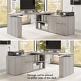 thumbnail image 4 of Scranton & Co Engineered Wood 72W x 30D Standing Desk with Storage in Gray, 4 of 8