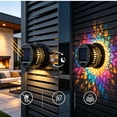 thumbnail image 6 of Solar Mandala Light, Metal Solar Fence Lights Outdoor Wall Deck Lights, Mandala Theme Waterproof Fence Light for Garden Post Patio Backyard Yard Decor, 6 of 6