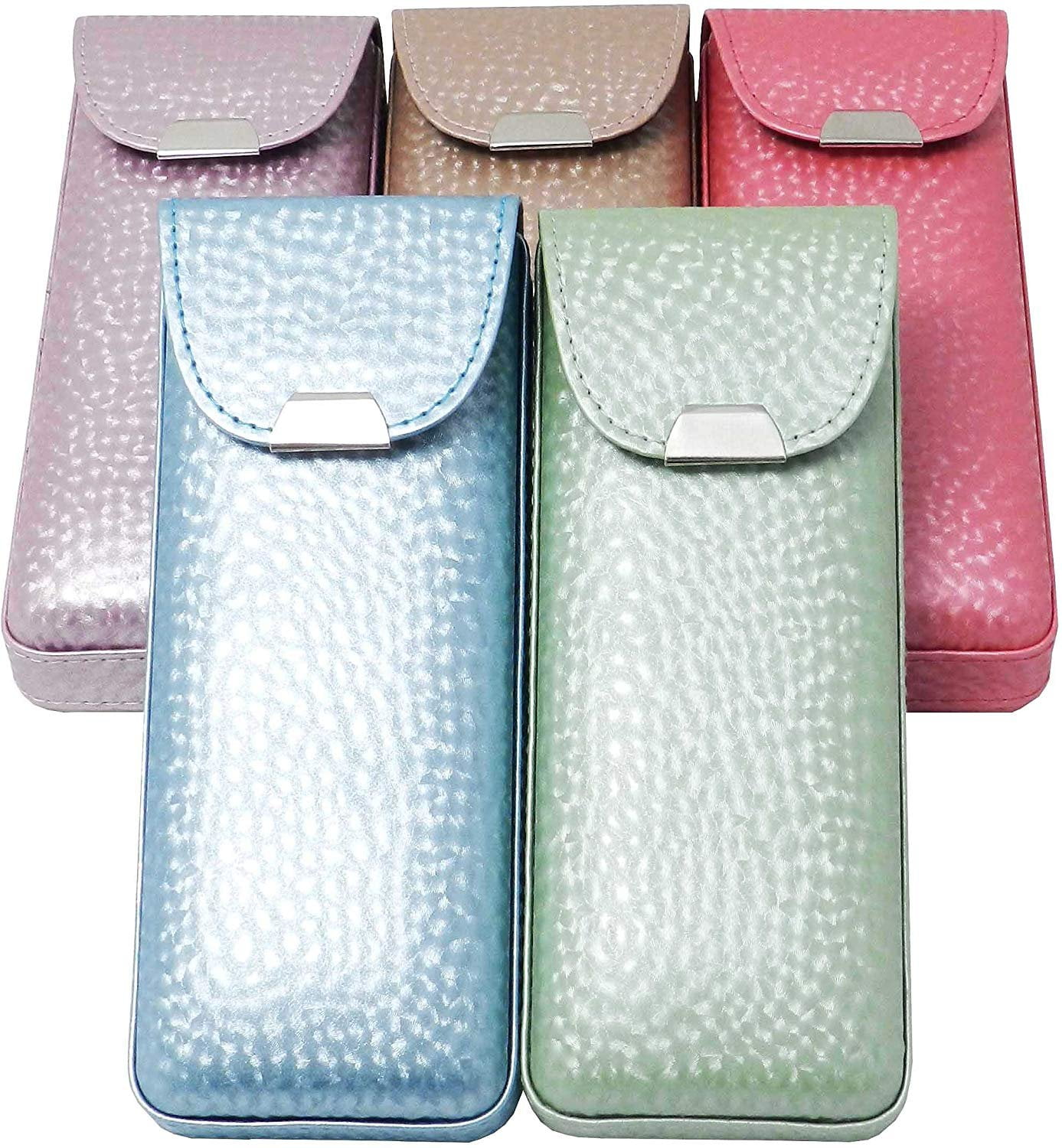 Eyeglass Case Top Snap Closure Metal Embellishment Pearly Shade Of