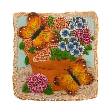 Garden Stone Monarch Butterfly - One Garden Stone 10 Inch, Polyresin - Flowers Pot 84G3283b