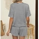 thumbnail image 4 of Pijama de verano for mujer, de manga corta a rayas, informal, cómodo, conjunto de 2 piezas for el hogar, 4 of 6