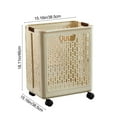 thumbnail image 3 of Kbndieu Collapsible Laundry Baskets, Clothes Basket Bin with Heavy-Duty Wheels, Laundry Hamper for Dirty Clothes, Toys and Blankets in Laundry Room, Bathroom, Baby Room and Bedroom, White, 3 of 8