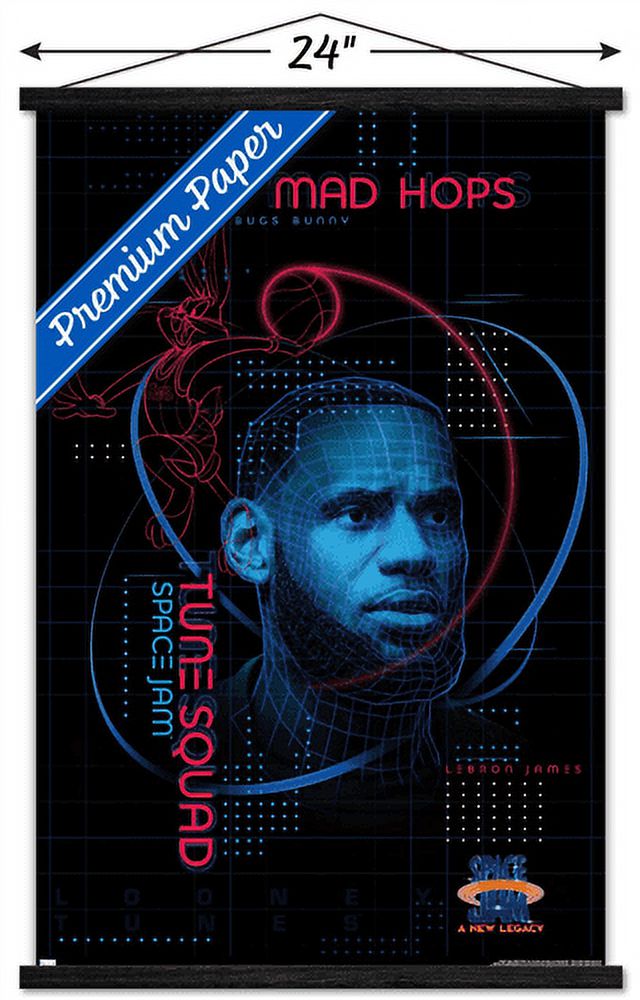 Space Jam: A New Legacy - Hologram Wall Poster with Wooden Magnetic Frame, 22.375" x 34"