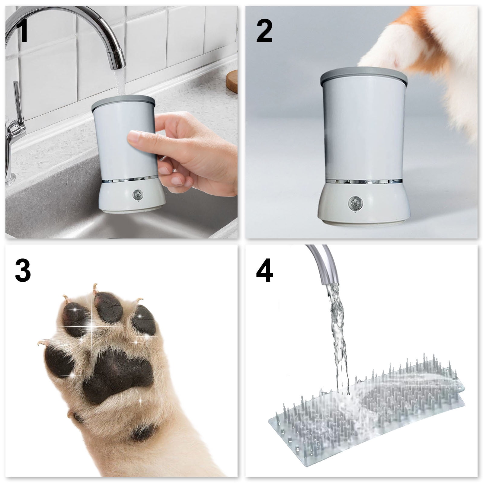 USB Rechargeable Automatic Pet Grooming Brush Portable Washer And Massager For Efficient Cleaning And Relaxation