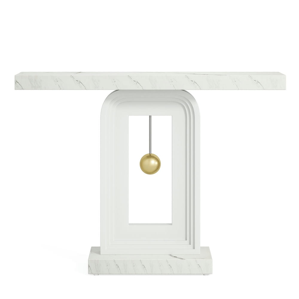 GVN Console Table, Entryway Table, 39.4" Console Table, Modern Sofa Entryway Table with Gold Decor
