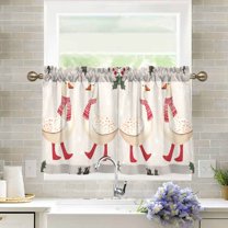 Yayeee Kitchen Curtains Light Filtering 27"x36" Rod Pocket Short Cafe Window Panel, Winter Geese