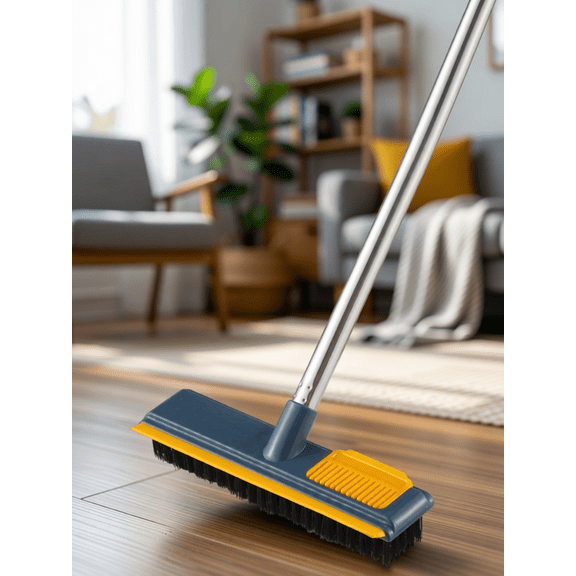 TABLZONE Labor Saving 45 Degree Angle Floor Scrub Brush Blue for Bathroom Kitchen