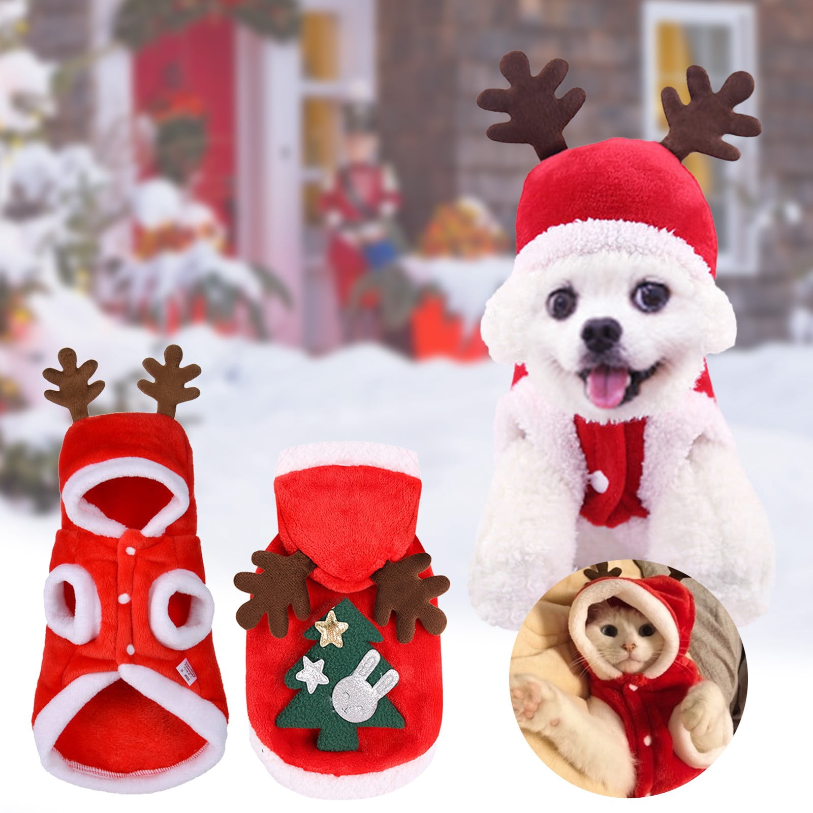 Pet Christmas Trees Printed Pullover Sweater Cute Autumn Winter