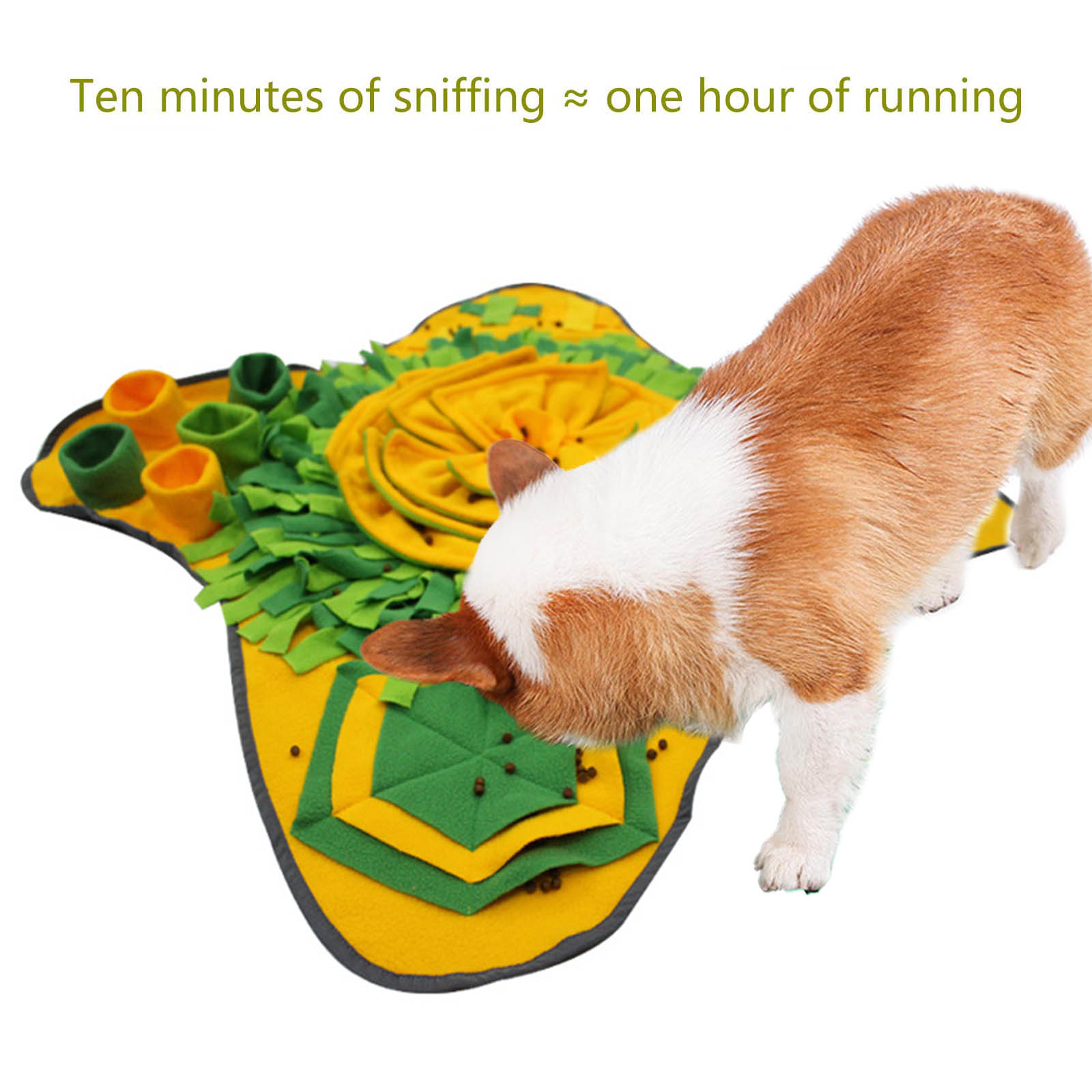 ZPAQI Dog Dispensing Snuffle Stuffed Chew Toys for Puppy Teething Soft Plush Flower