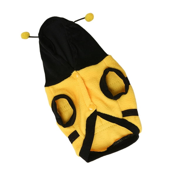 MUSEYA 1Pack Costumes for Puppies Bee Costume Dog Yellow Polar Fleece Dress-up