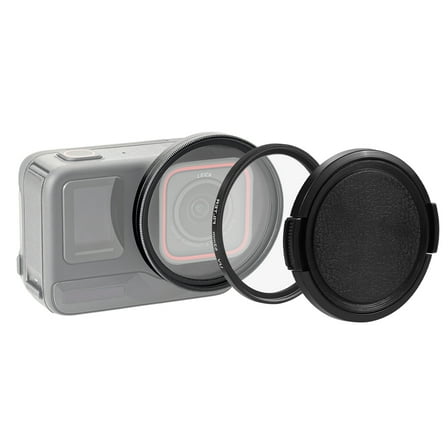 For Insta360 Ace Pro PULUZ 52mm UV Lens Filter Adapter Ring with Lens Cover (Black)