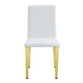 thumbnail image 6 of Set of 2 White Pu Leather Backrest Chairs with Gold Metal Legs -A Perfect Match, Suitable for Minimalist and Contemporary Home Decor Styles, with Product Dimensions of 16.2*18.5*34.6 Inches, 6 of 9