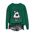 thumbnail image 3 of Women's Cute Ghost Graphic Sweatshirts Funny Halloween Pullover Tops Casual Long Sleeve Crewneck Shirts Loose Fit Fall Clothes Novelty Holiday Graphic Tees, 3 of 6
