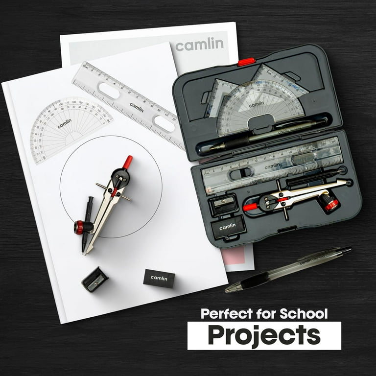 Camlin Scholar Pro Geometry Box - 12-Piece Premium Kit for School
