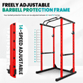 thumbnail image 2 of White 1.5mm Steel Squat Rack with Foldable J-Hooks - 1000lbs Capacity, 8-Way Adjust - Apartment/Basement/Small Home Gym, 2 of 8