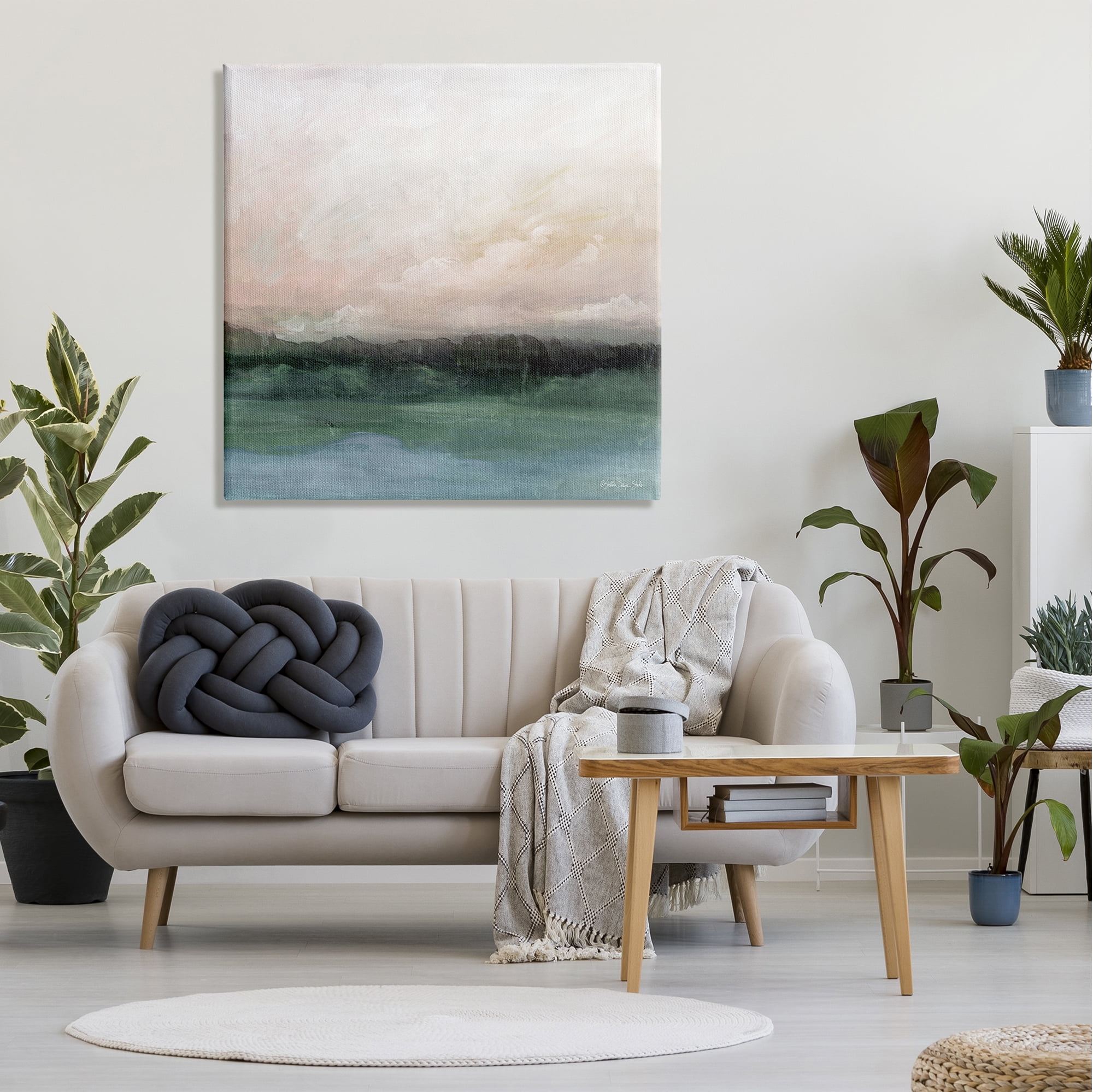 Stupell Industries Rocky Sea Scenic View Impressionist Sublime Cloudy Skies,36 x 36, Design by Stellar Design Studio