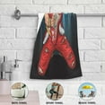 thumbnail image 5 of Santa Rocker Playing Guitar Hand Towels 2 PCS, Unique Kitchen Towel Ultra Soft and Highly Absorbent,Decorative Fingertip Face Towel for Bathroom Hotel, 28.3"x14.4", 5 of 6