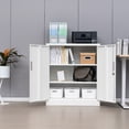 thumbnail image 3 of Metal Storage Cabinet, Locking Storage Cabinet with Adjustable Shelves, 36.2" H Steel Cabinet for Garage, Home, Office, Utility Room-White, 3 of 8