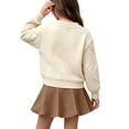 thumbnail image 5 of QTBIUQ Kids Girls Skirt Set Long Sleeve Knit Pullover Sweatshirt and Pleated Knit Skirt 2 Pieces Outfit Set, 5 of 5